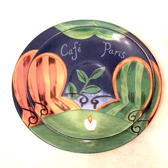 SANGO Cafe Paris (Bundle of 2) Salad Plate and Saucer - Vintage 1994 - Picture 3 of 15